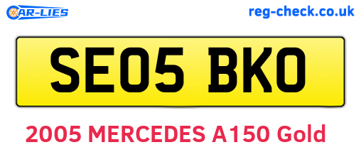 SE05BKO are the vehicle registration plates.
