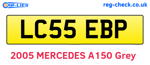 LC55EBP are the vehicle registration plates.