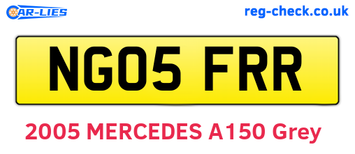 NG05FRR are the vehicle registration plates.