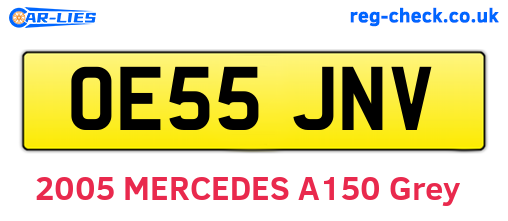 OE55JNV are the vehicle registration plates.