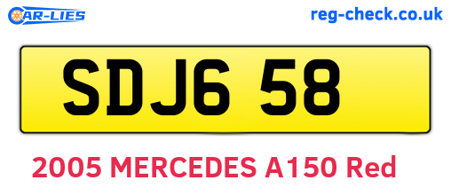 SDJ658 are the vehicle registration plates.