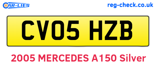 CV05HZB are the vehicle registration plates.