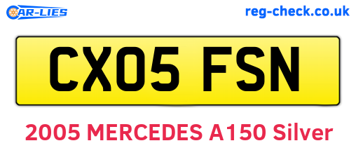 CX05FSN are the vehicle registration plates.