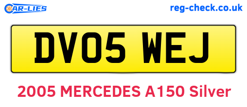 DV05WEJ are the vehicle registration plates.