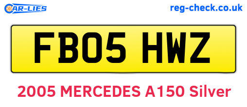 FB05HWZ are the vehicle registration plates.