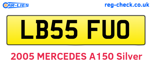 LB55FUO are the vehicle registration plates.