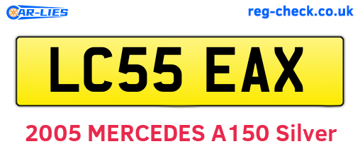 LC55EAX are the vehicle registration plates.