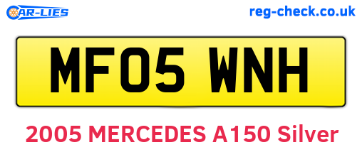 MF05WNH are the vehicle registration plates.