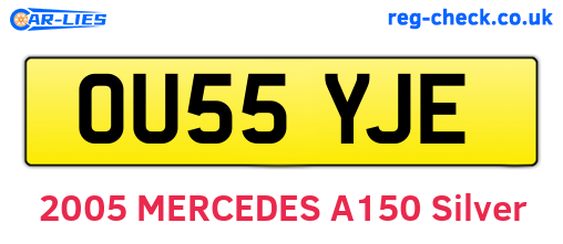 OU55YJE are the vehicle registration plates.