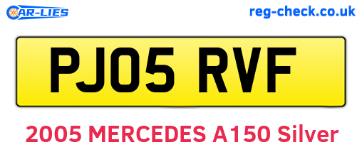 PJ05RVF are the vehicle registration plates.