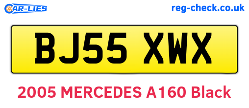 BJ55XWX are the vehicle registration plates.