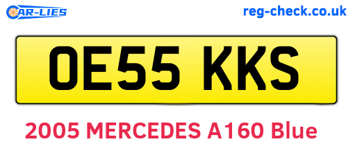 OE55KKS are the vehicle registration plates.
