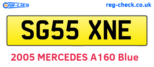 SG55XNE are the vehicle registration plates.