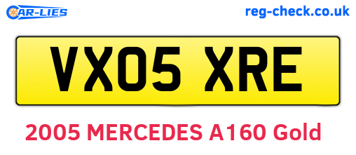 VX05XRE are the vehicle registration plates.