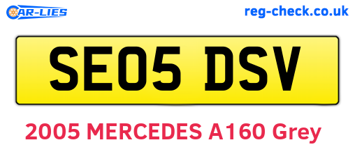 SE05DSV are the vehicle registration plates.