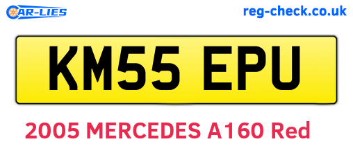 KM55EPU are the vehicle registration plates.