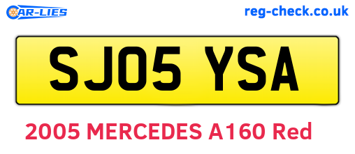 SJ05YSA are the vehicle registration plates.