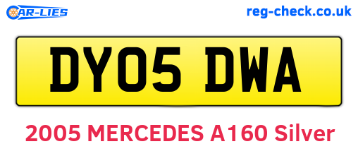 DY05DWA are the vehicle registration plates.