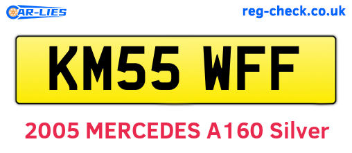 KM55WFF are the vehicle registration plates.