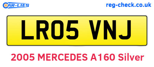 LR05VNJ are the vehicle registration plates.