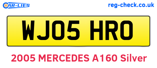 WJ05HRO are the vehicle registration plates.