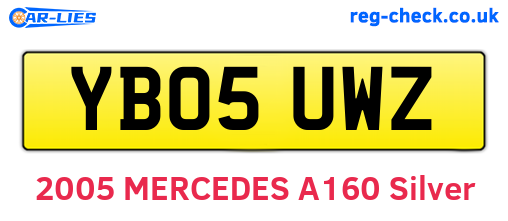 YB05UWZ are the vehicle registration plates.