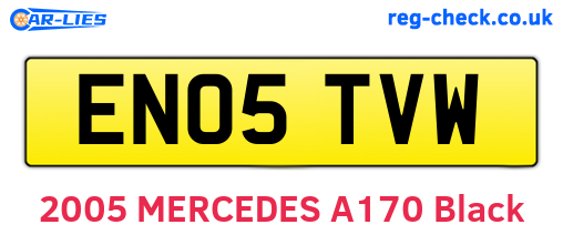 EN05TVW are the vehicle registration plates.