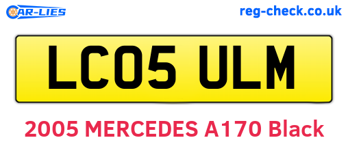 LC05ULM are the vehicle registration plates.