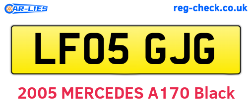 LF05GJG are the vehicle registration plates.
