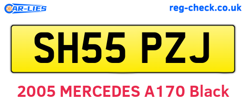 SH55PZJ are the vehicle registration plates.