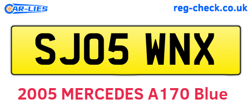SJ05WNX are the vehicle registration plates.