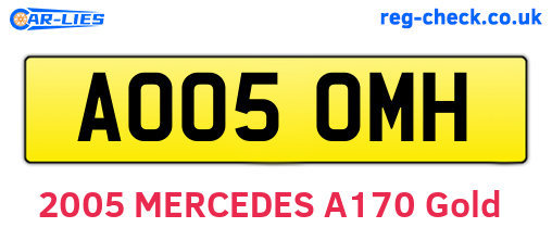 AO05OMH are the vehicle registration plates.