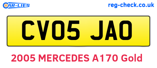 CV05JAO are the vehicle registration plates.