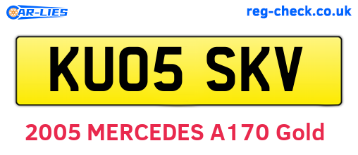 KU05SKV are the vehicle registration plates.