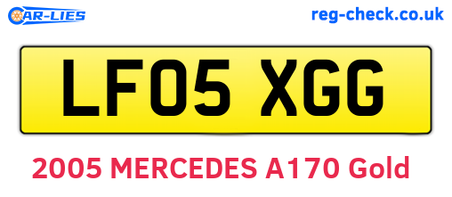 LF05XGG are the vehicle registration plates.