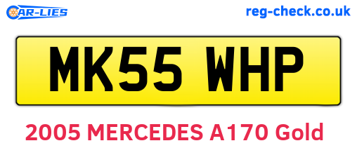 MK55WHP are the vehicle registration plates.