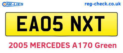 EA05NXT are the vehicle registration plates.