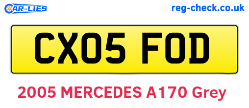 CX05FOD are the vehicle registration plates.