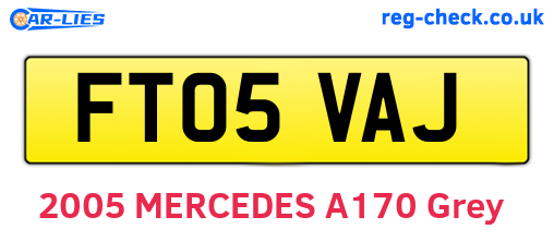 FT05VAJ are the vehicle registration plates.
