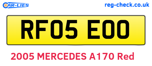 RF05EOO are the vehicle registration plates.
