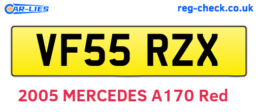 VF55RZX are the vehicle registration plates.