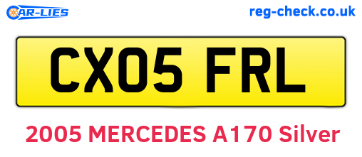 CX05FRL are the vehicle registration plates.