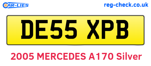 DE55XPB are the vehicle registration plates.