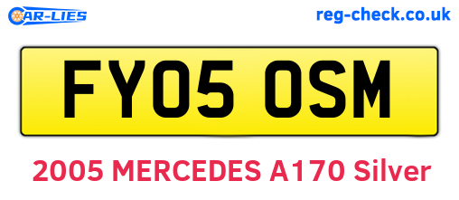 FY05OSM are the vehicle registration plates.