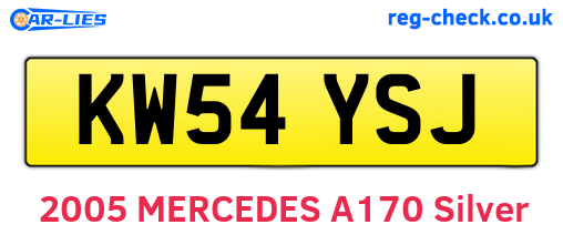 KW54YSJ are the vehicle registration plates.