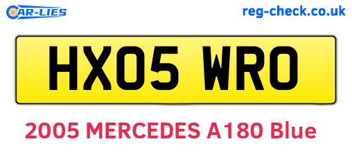 HX05WRO are the vehicle registration plates.