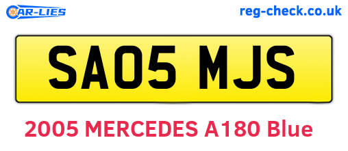 SA05MJS are the vehicle registration plates.