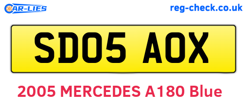 SD05AOX are the vehicle registration plates.
