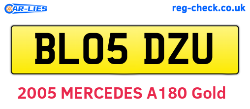 BL05DZU are the vehicle registration plates.