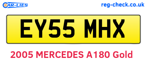 EY55MHX are the vehicle registration plates.